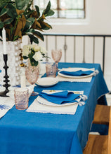 Load image into Gallery viewer, Savoy Blue Linen Table Cover
